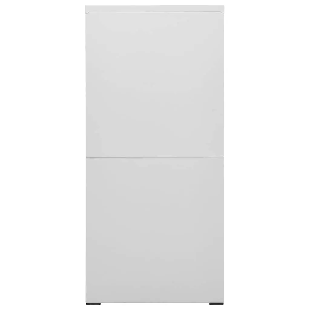 Filing Cabinet Steel 2 Drawer Light Grey Office Storage Lockable File Cabinet