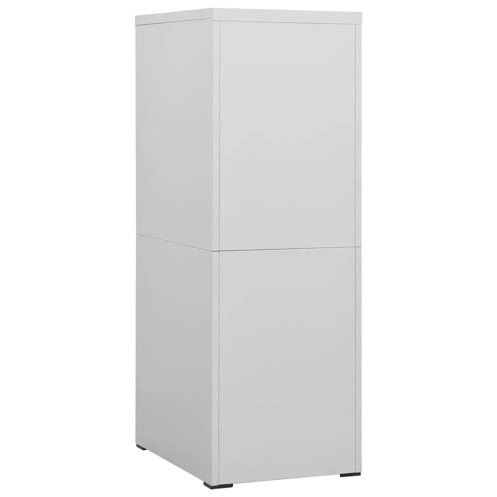 Filing Cabinet Steel 2 Drawer Light Grey Office Storage Lockable File Cabinet