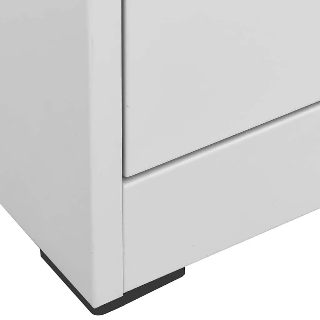 Filing Cabinet Steel 2 Drawer Light Grey Office Storage Lockable File Cabinet