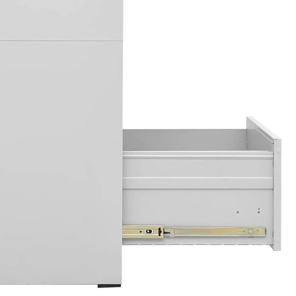 Filing Cabinet Steel 2 Drawer Light Grey Office Storage Lockable File Cabinet