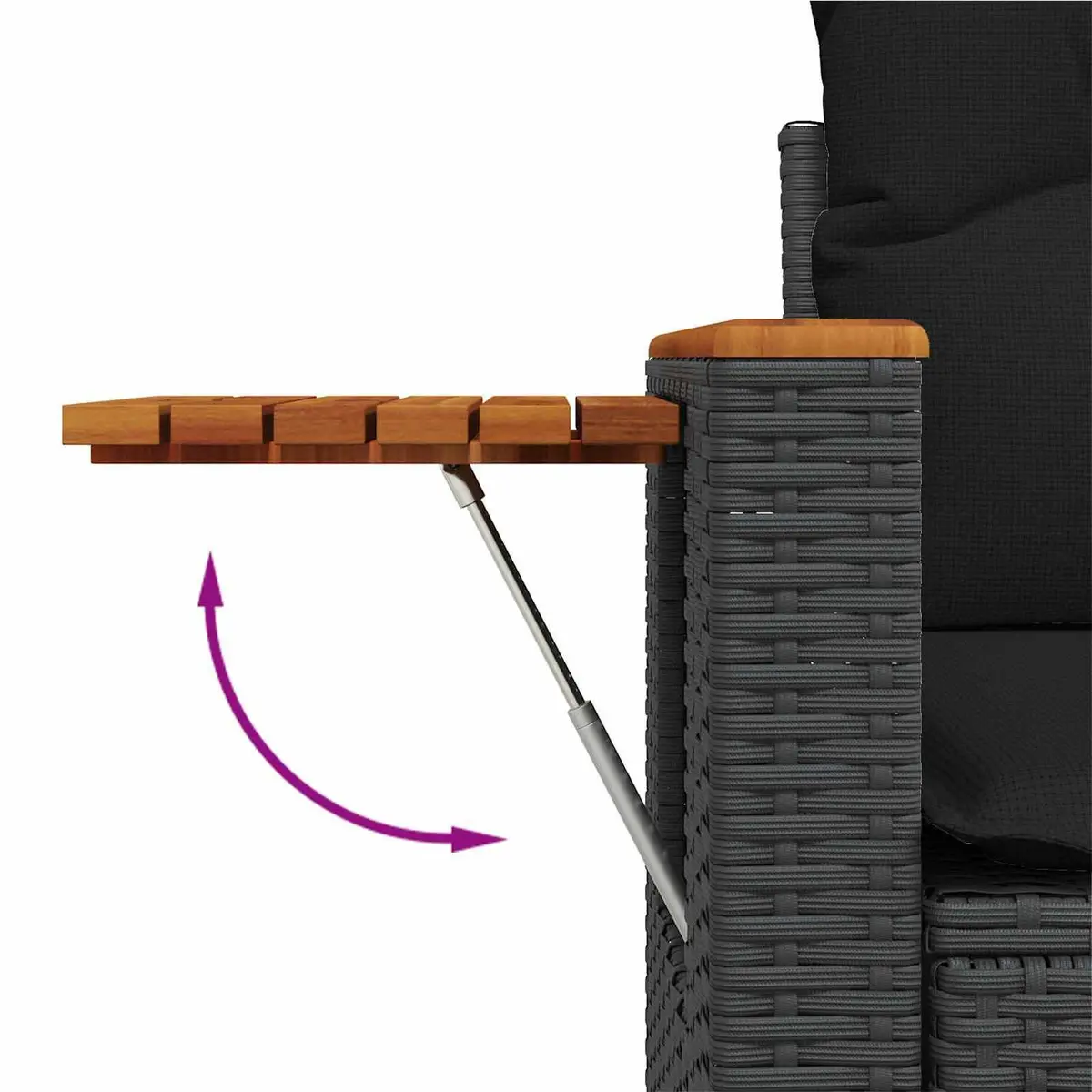 8-Piece Black Poly Rattan Modular Sofa Set for Outdoors