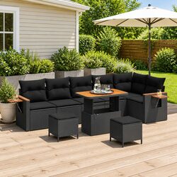 9-Piece Modular Garden Sofa Set for Outdoor Relaxation