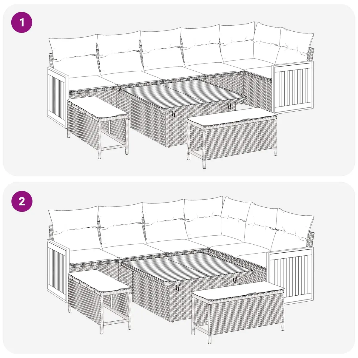 Garden Sofa Set Poly Rattan Steel Frame 9 Piece Black Outdoor Seating Patio Lounge