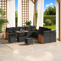 Durable 13-Piece Outdoor Garden Sofa Set with Cushions