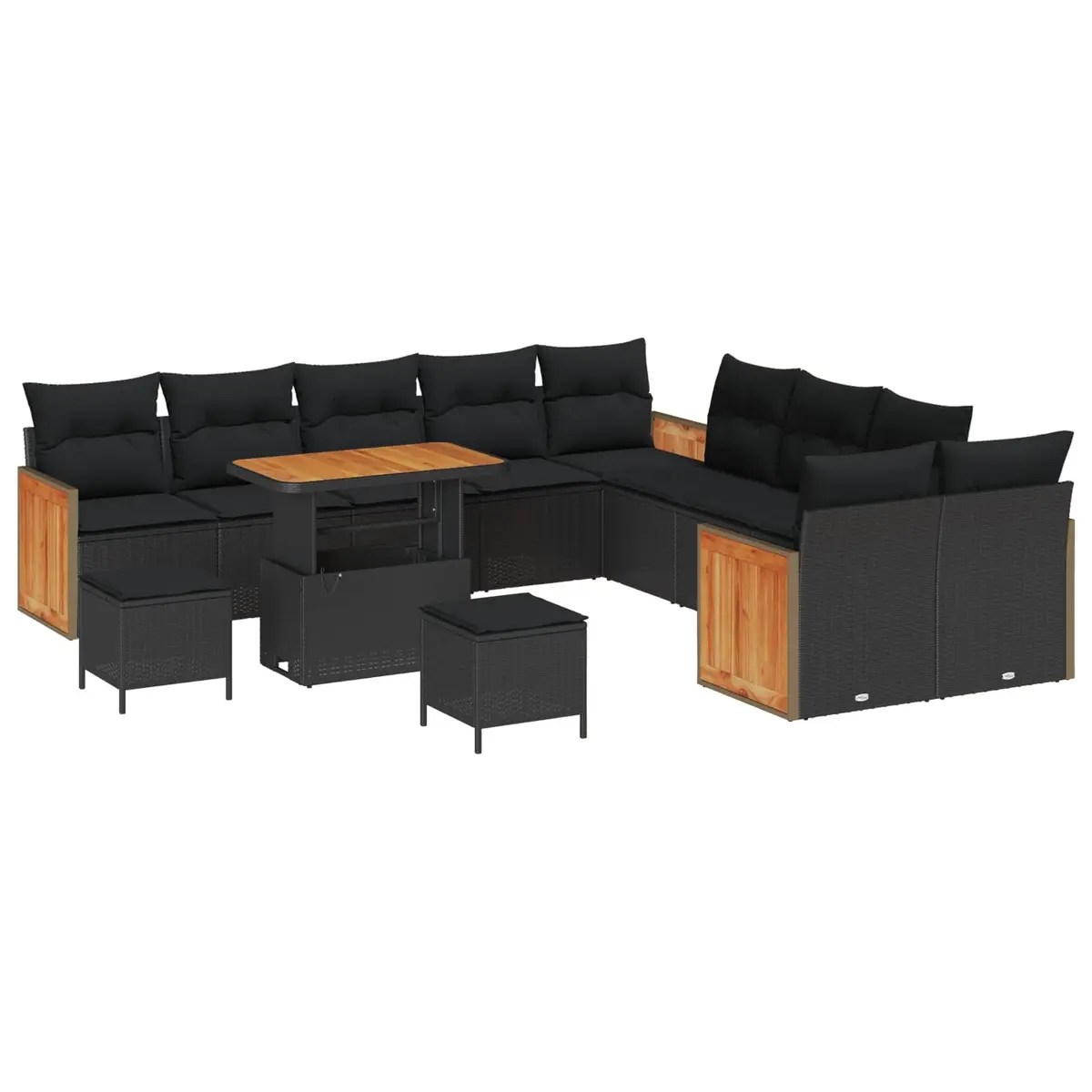 13-Piece Outdoor Garden Sofa Set with Cushions