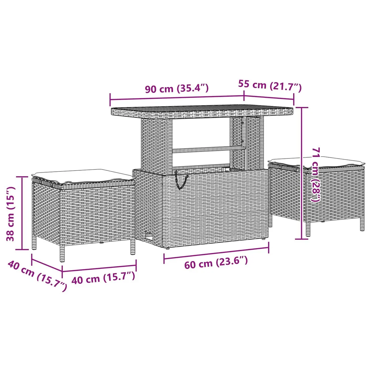 8-Piece Outdoor Garden Sofa Set in Black Rattan
