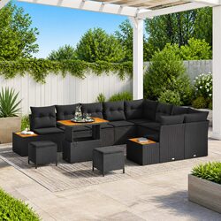 High-Quality 12-Piece Adjustable Black Garden Sofa Set