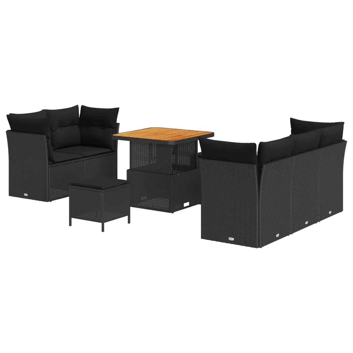 Modular 8-Piece Garden Sofa Set with Steel Frame