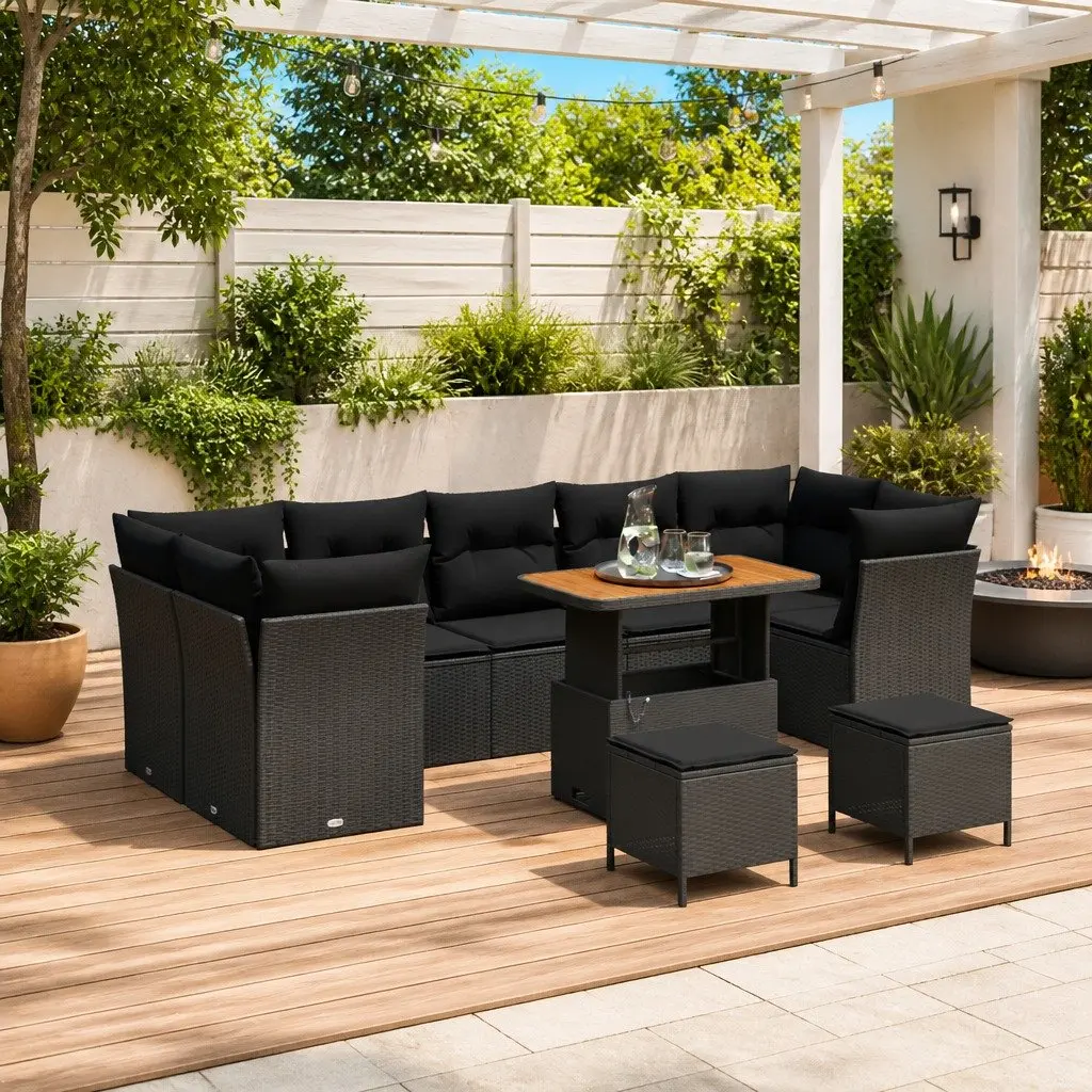 Modular Garden Sofa Set with Storage Benches