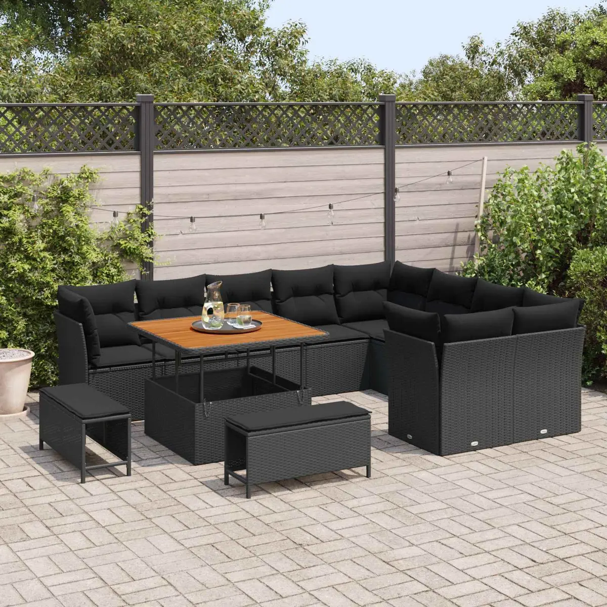 Modular Garden Sofa Set with 12 Pieces