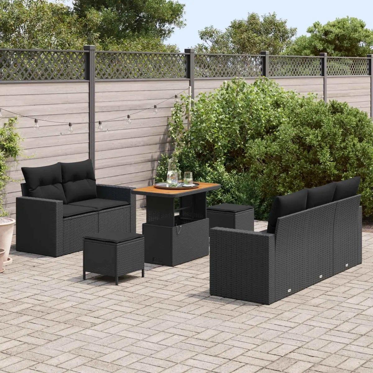 8-Piece Modular Garden Sofa Set with Storage