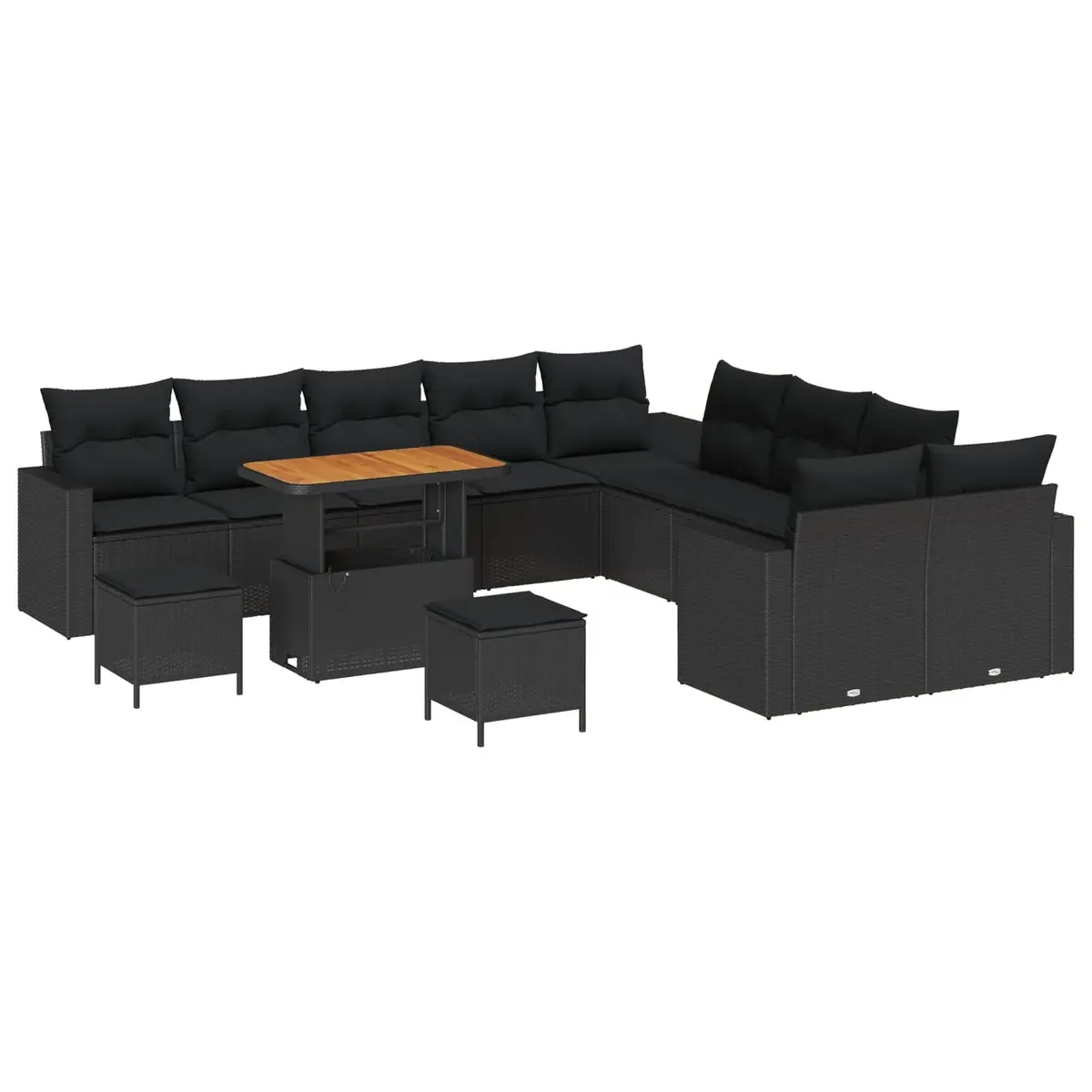 Modular Garden Sofa Set with Cushions 17pc