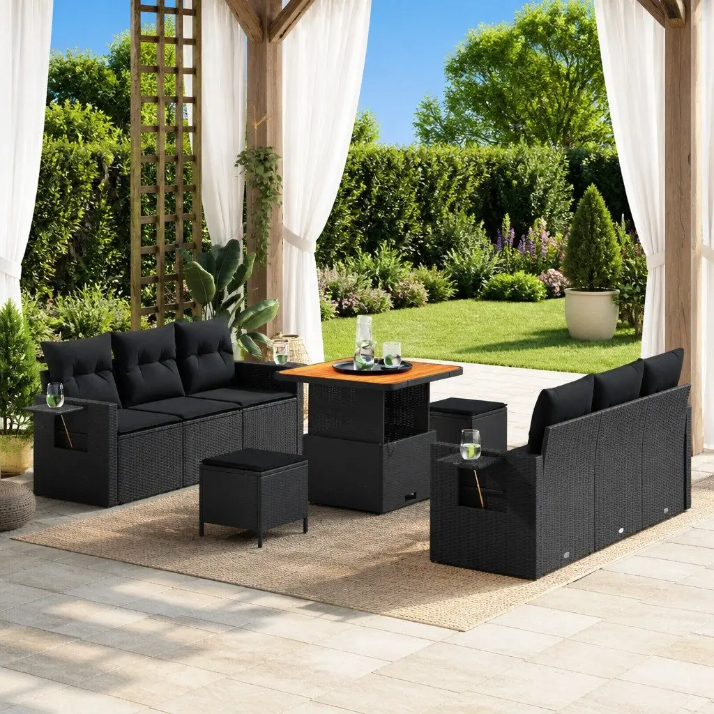 9-Piece Outdoor Modular Sofa Set with Storage Options
