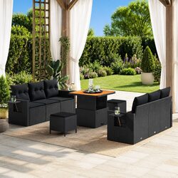 9-Piece Outdoor Modular Sofa Set with Storage Options