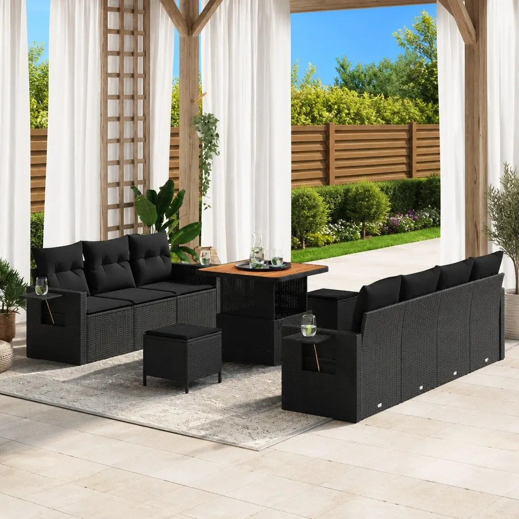 Modular Garden Sofa Set with Storage and Adjustable Table