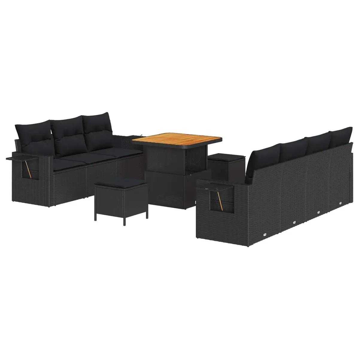 Modular Garden Sofa Set with Storage and Adjustable Table