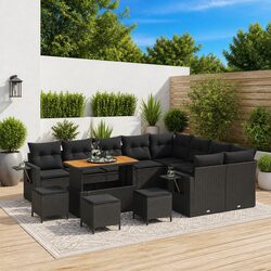 Premium 13-Piece Outdoor Modular Sofa Set in Black