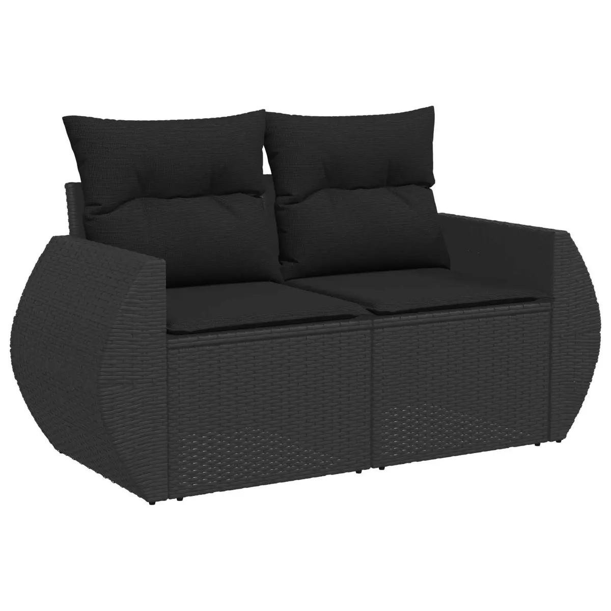 Modular Garden Sofa Set 11 Pieces Black