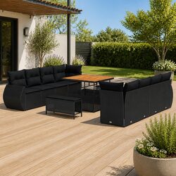 11-Piece Modular Garden Sofa Set with Storage