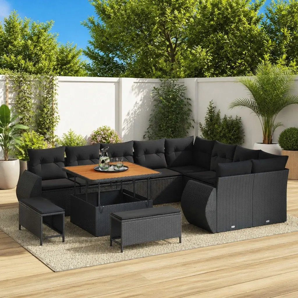 Modular Garden Sofa Set with Cushions 12pc