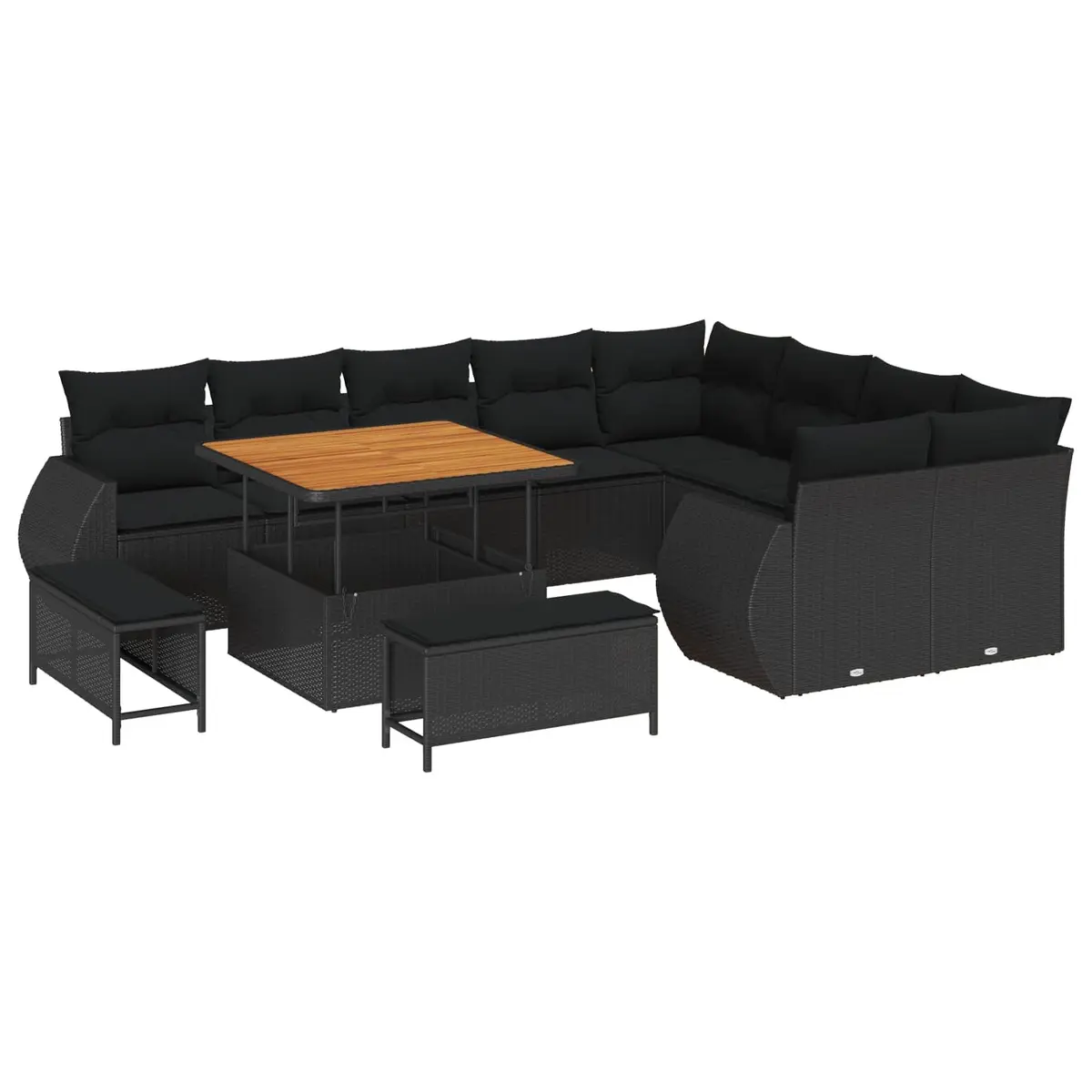 Modular Garden Sofa Set with Cushions 12pc