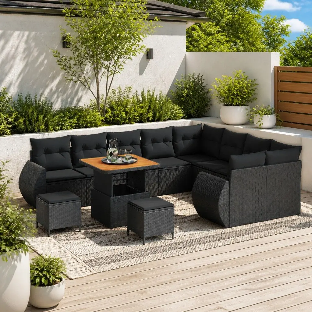 12-Piece Modular Garden Sofa Set with Cushions