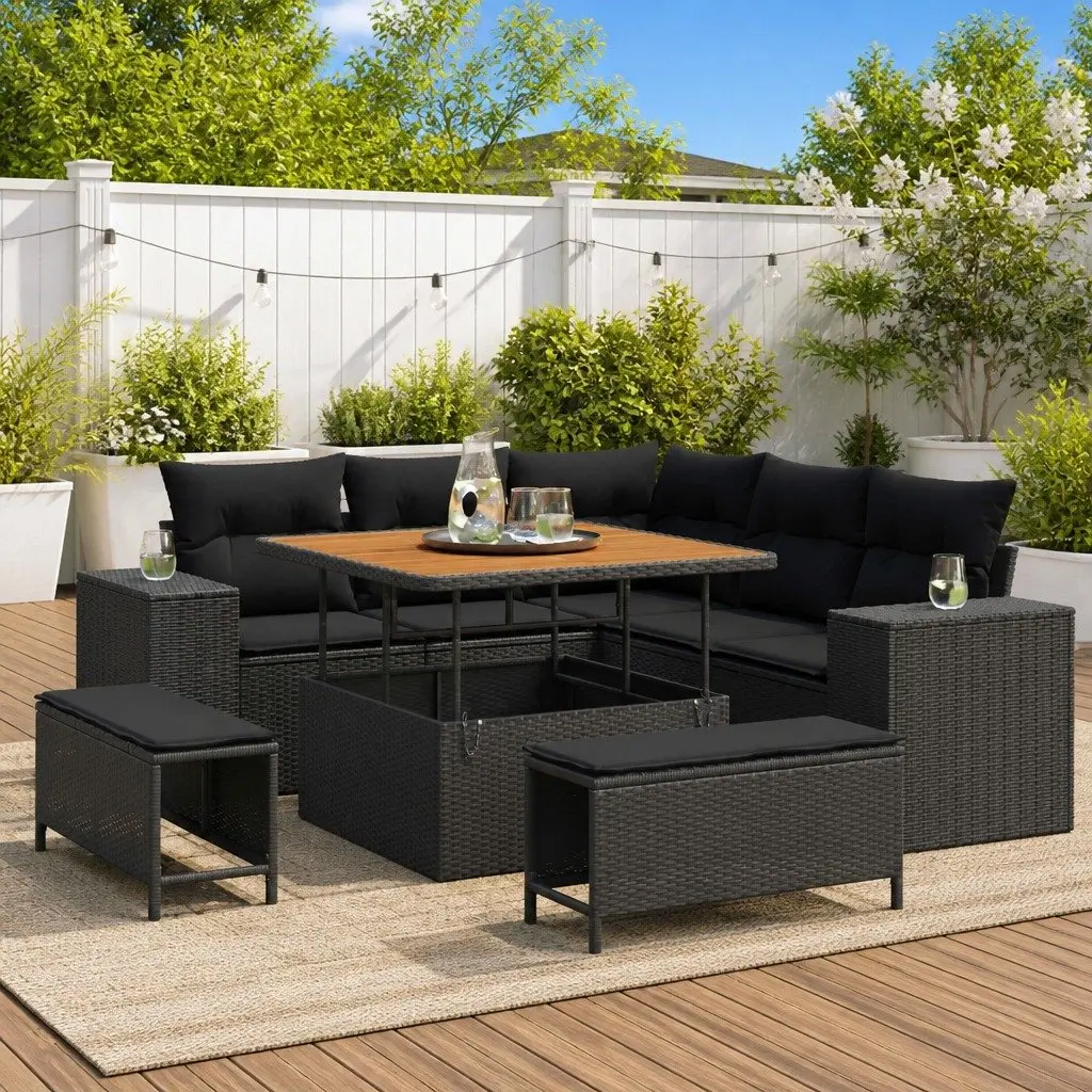 8-Piece Modular Outdoor Garden Sofa Set with Cushions