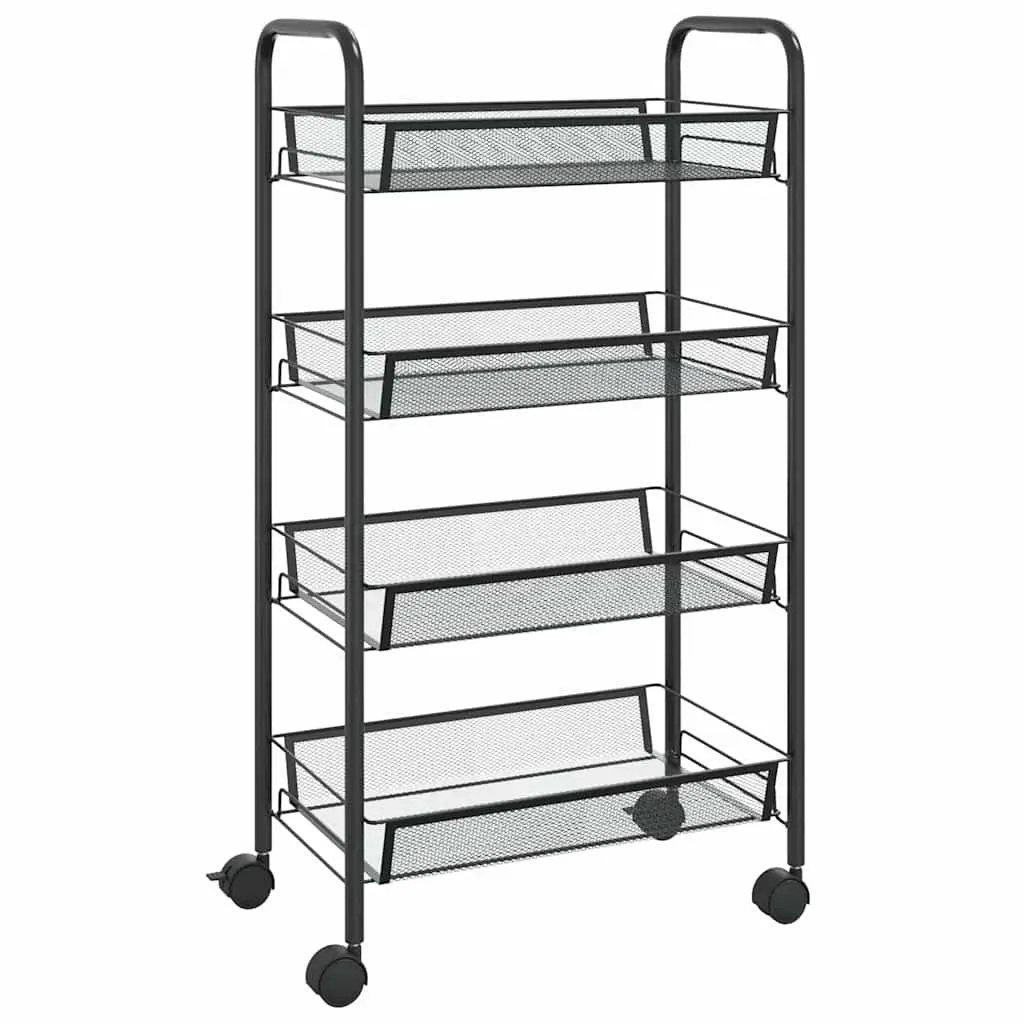 4-Tier Kitchen Trolley with Removable Baskets
