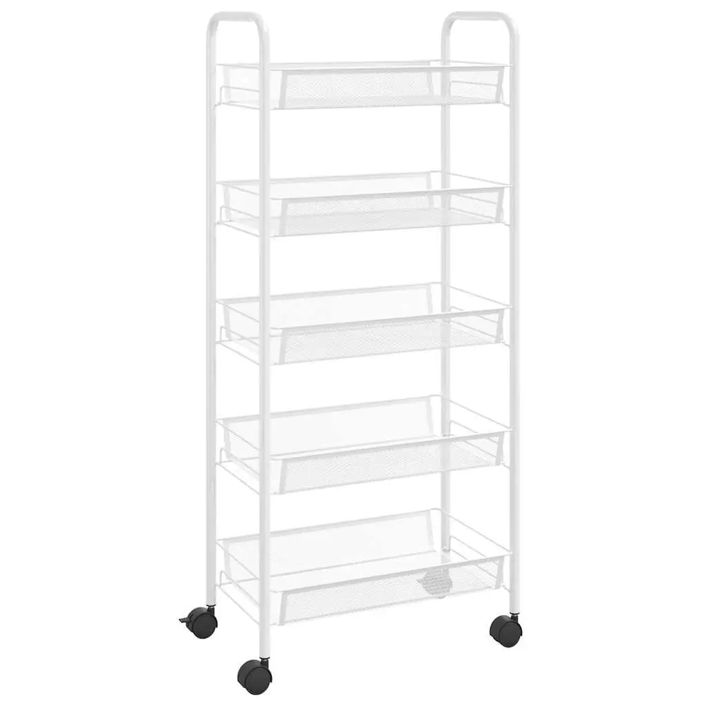 5-Tier Kitchen Trolley with Removable Mesh Baskets