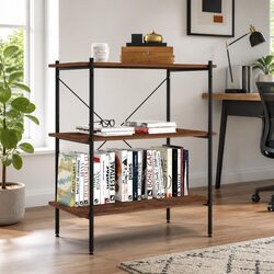 Black 3-Tier Shelving Unit for Organised Storage