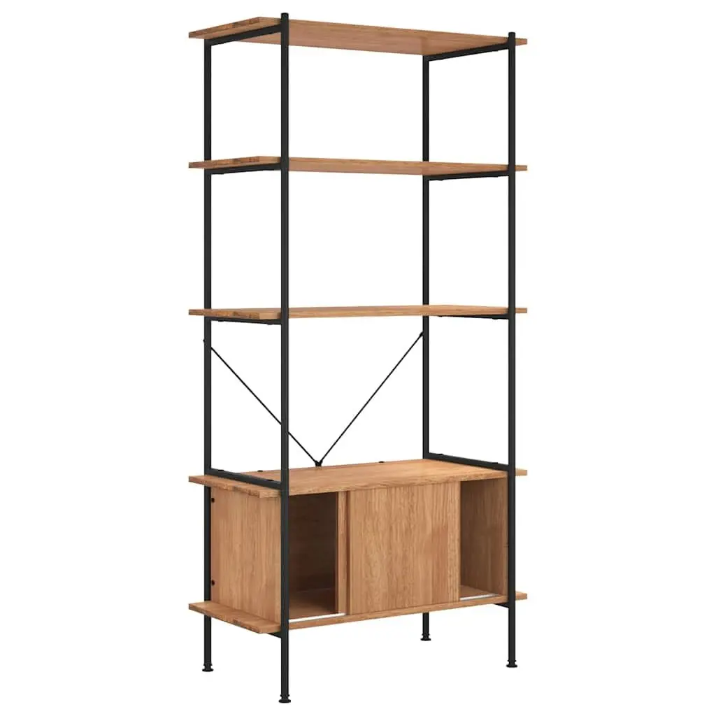 5-Tier Steel Shelving Unit with Cabinet Storage