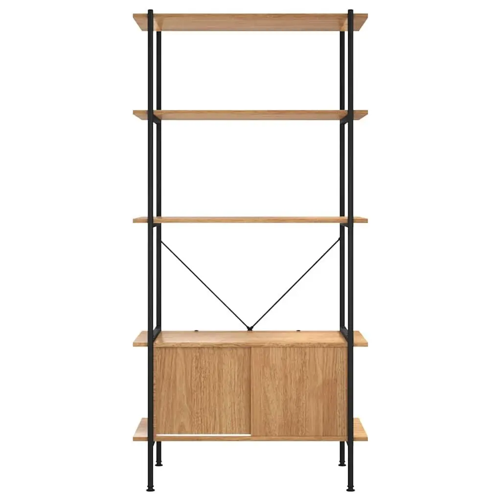 5-Tier Steel Shelving Unit with Cabinet Storage