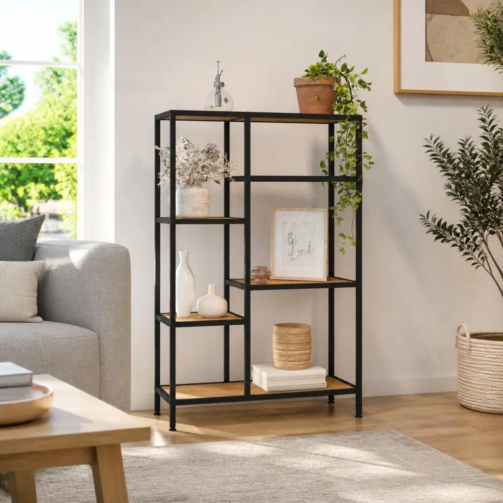 Brown Bookcase Shelving Unit 80x30x120 cm