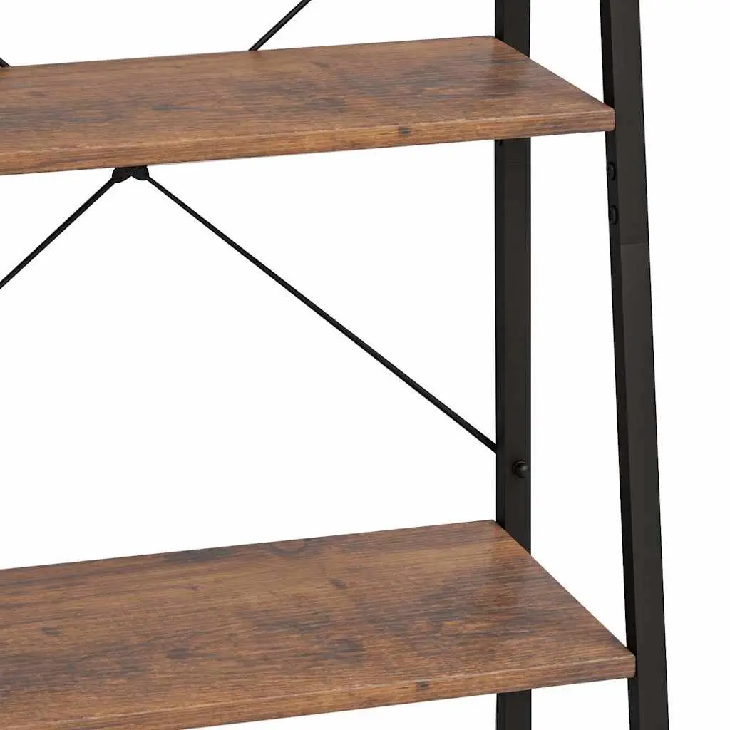 5-Tier Dark Brown and Black Storage Shelf