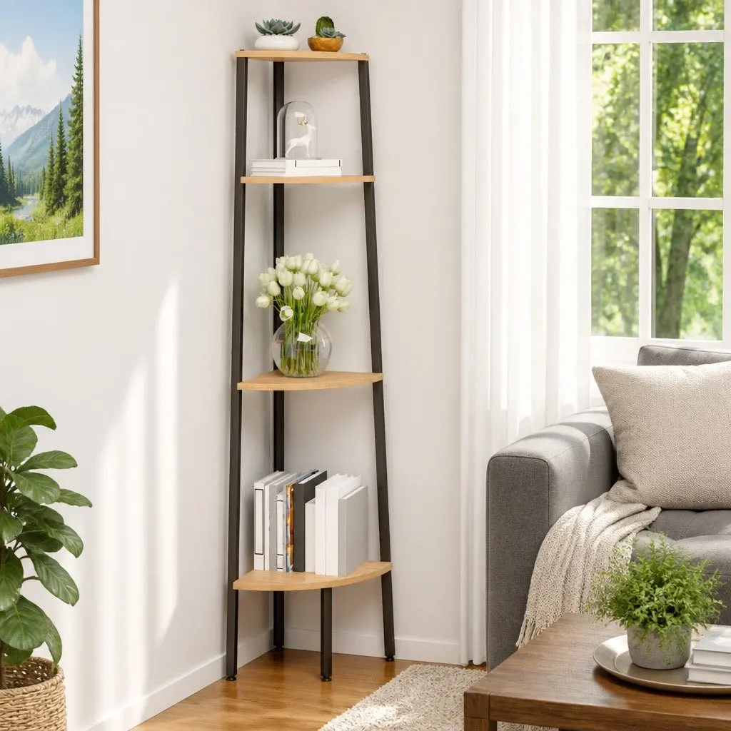 4-Tier Corner Shelf for Optimal Storage