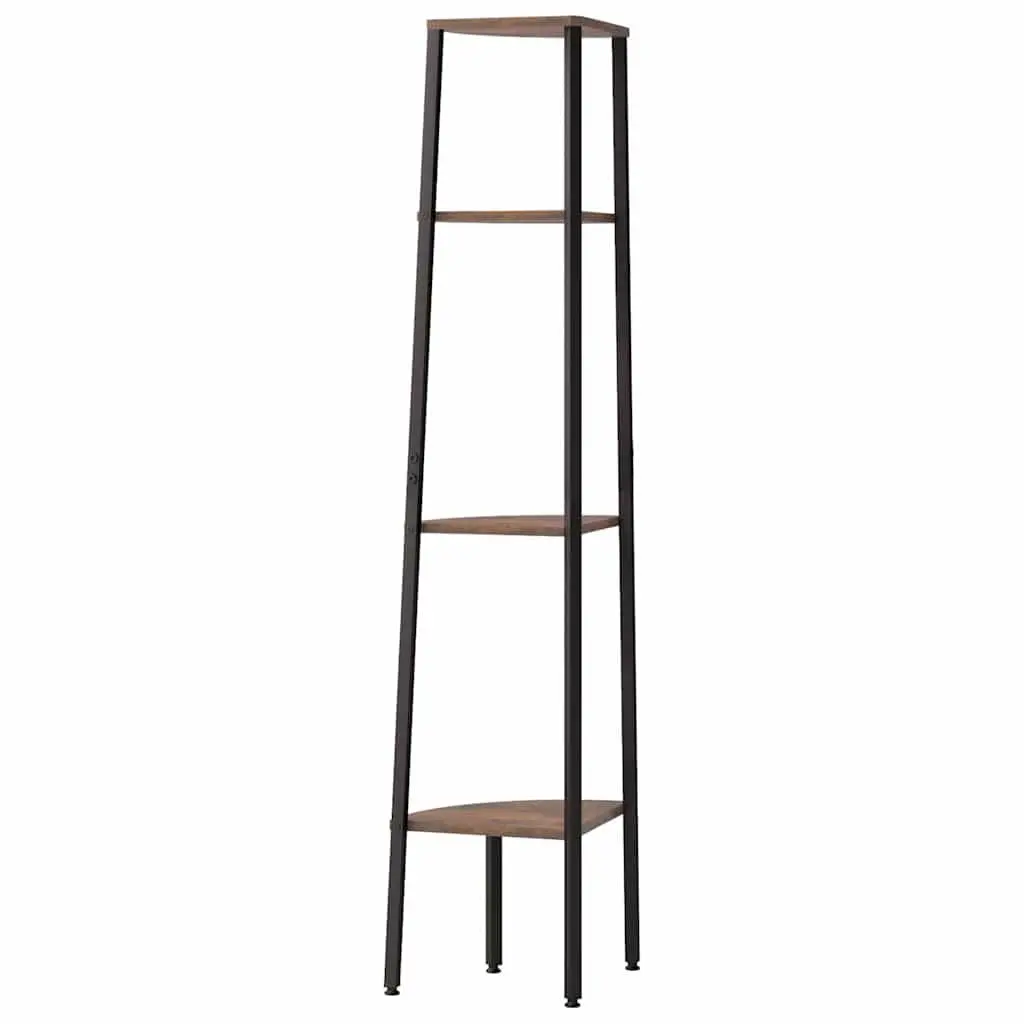 Corner Shelf Steel 4-Tier 45.5x31.5x150cm Dark Brown Black