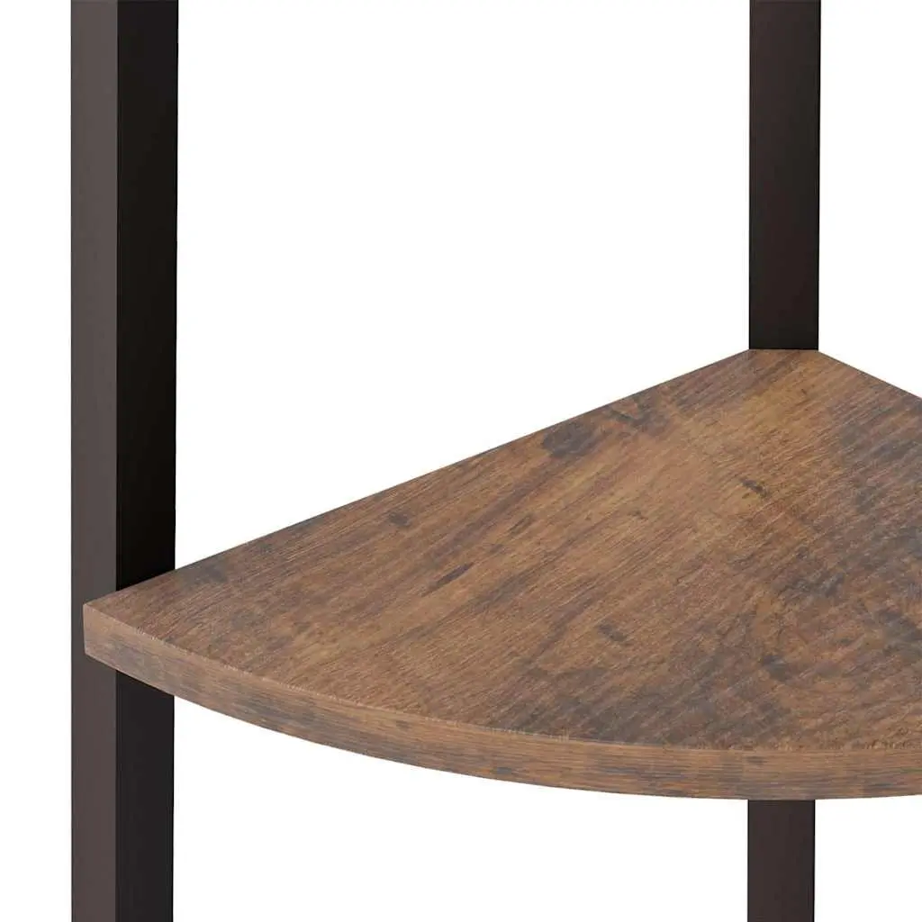 Corner Shelf Steel 4-Tier 45.5x31.5x150cm Dark Brown Black