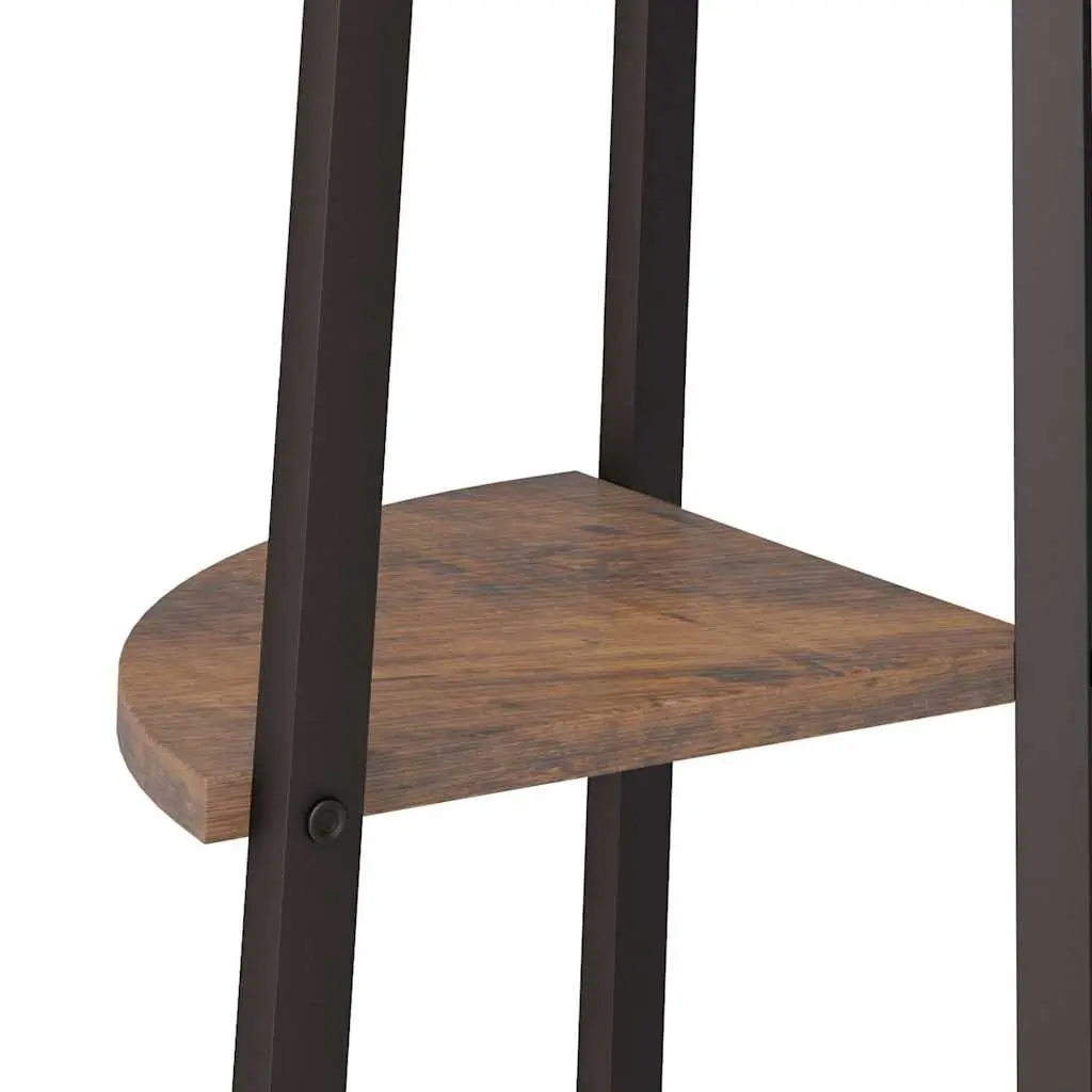 Corner Shelf Steel 4-Tier 45.5x31.5x150cm Dark Brown Black