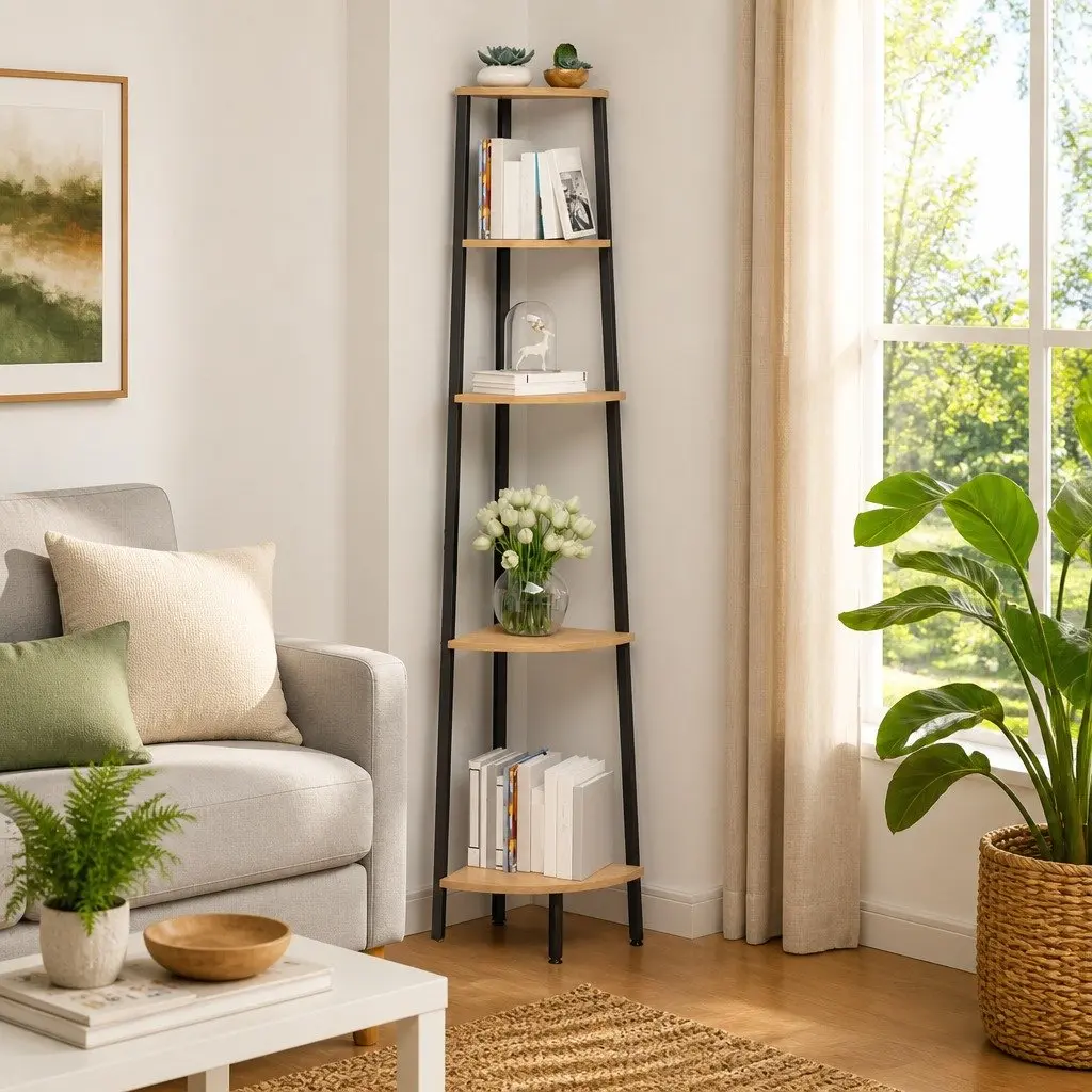5-Tier Corner Shelf for Compact Spaces