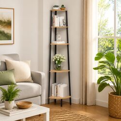 Sturdy 5-Tier Corner Shelf for Compact Spaces