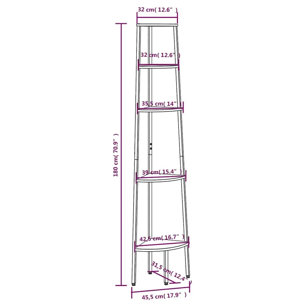 5-Tier Corner Shelf for Compact Spaces