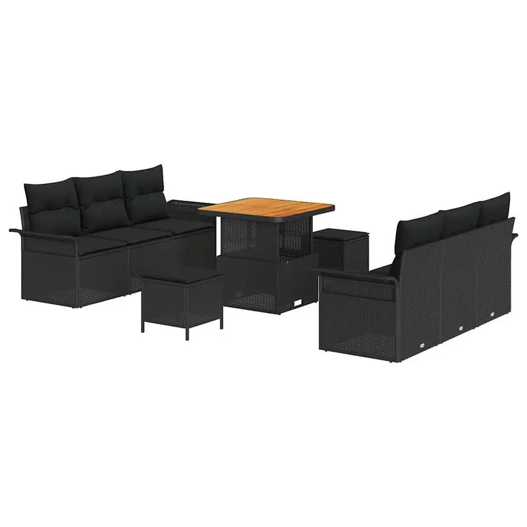 Modular Outdoor Sofa Set with Storage in Black