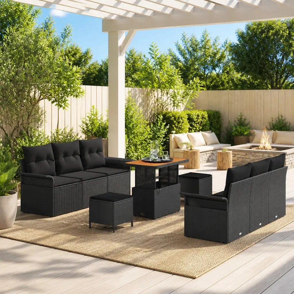 9-Piece Modular Garden Sofa Set with Storage