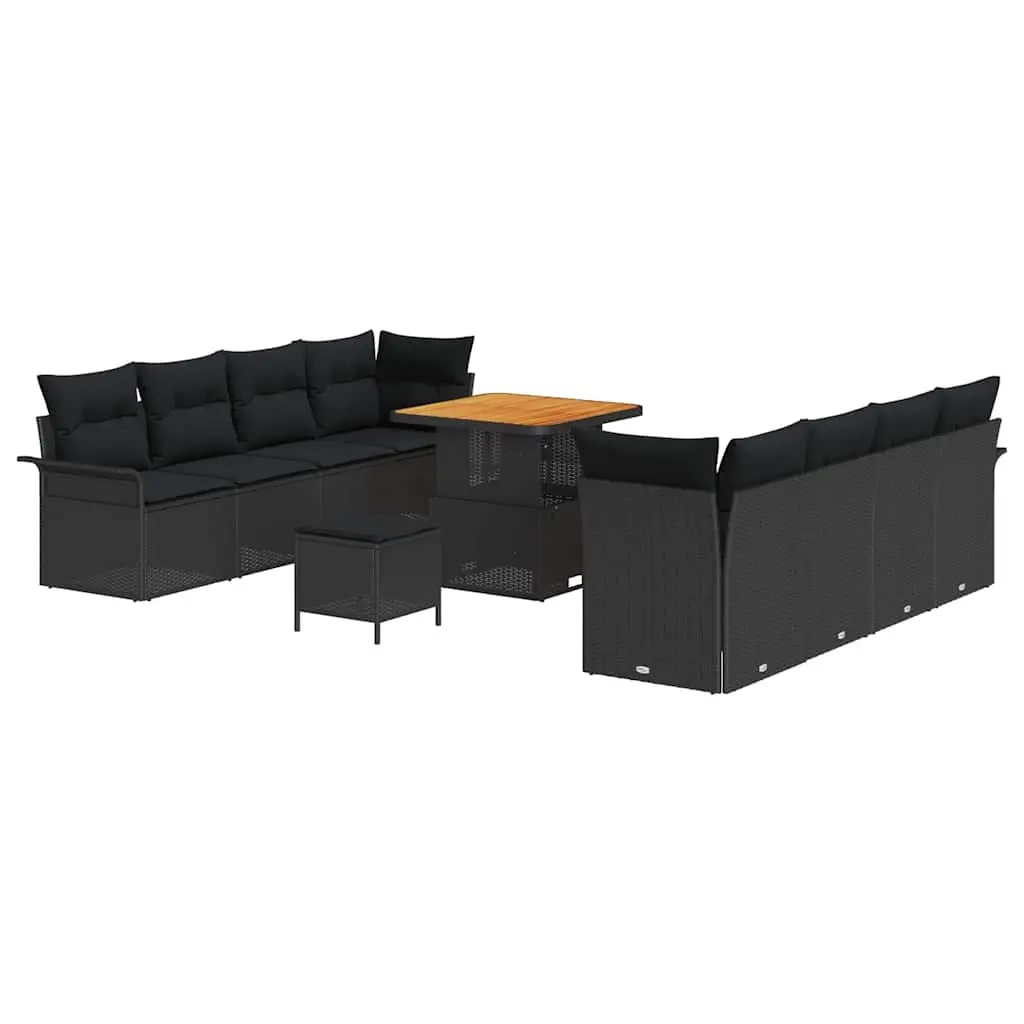 Black Modular Outdoor Garden Sofa Set with Storage