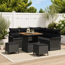 Durable 8 Piece Outdoor Sofa Set with Storage Cushions