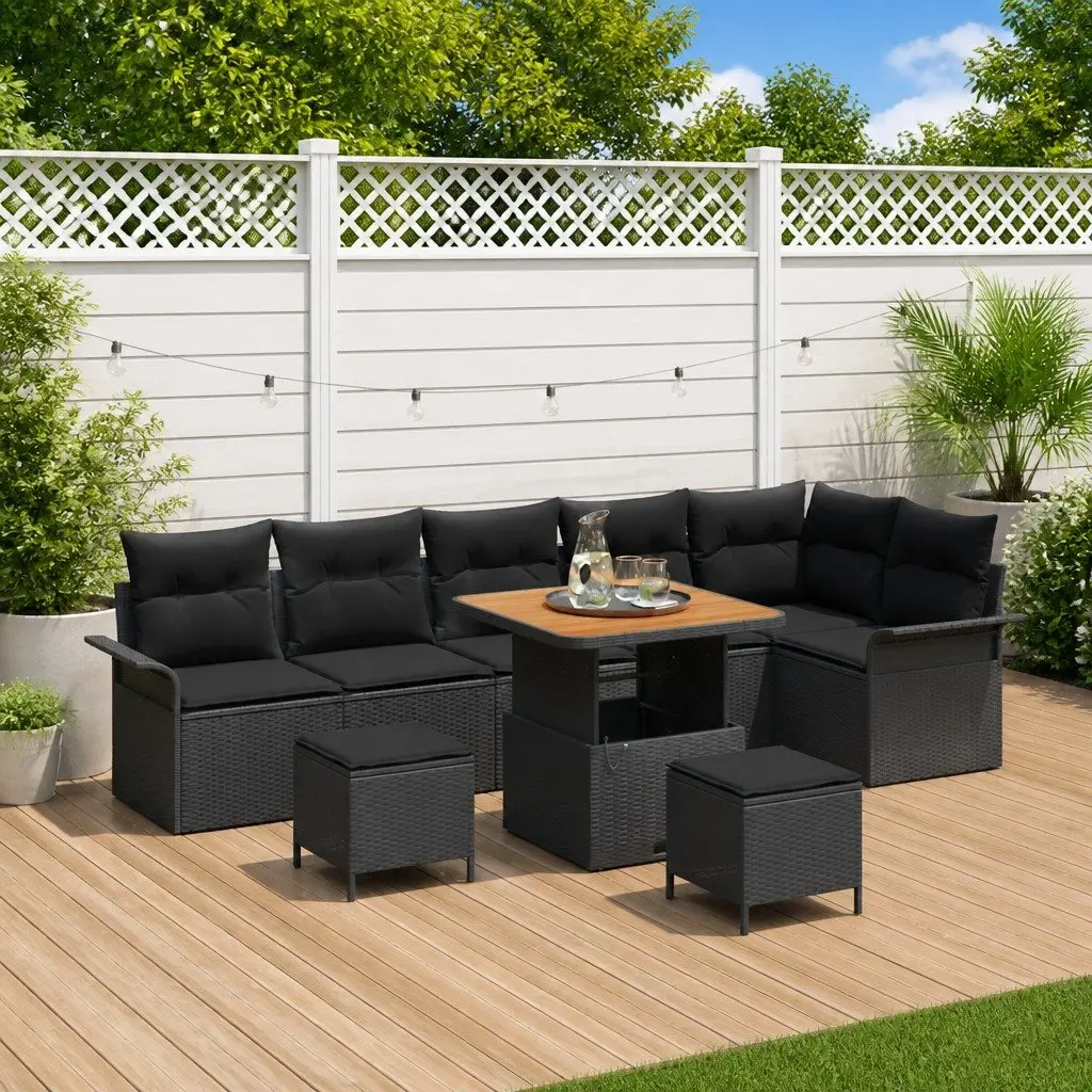 9-Piece Outdoor Garden Sofa Set with Storage