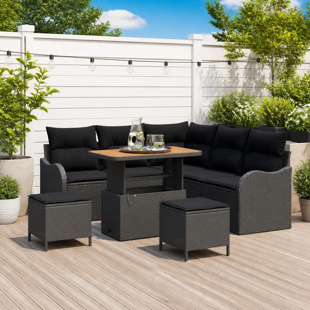 8-Piece Modular Outdoor Garden Sofa Set with Storage