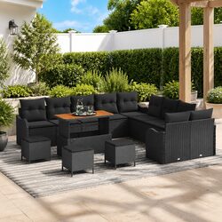 14-Piece Outdoor Lounge Sofa Set with Cushions and Storage