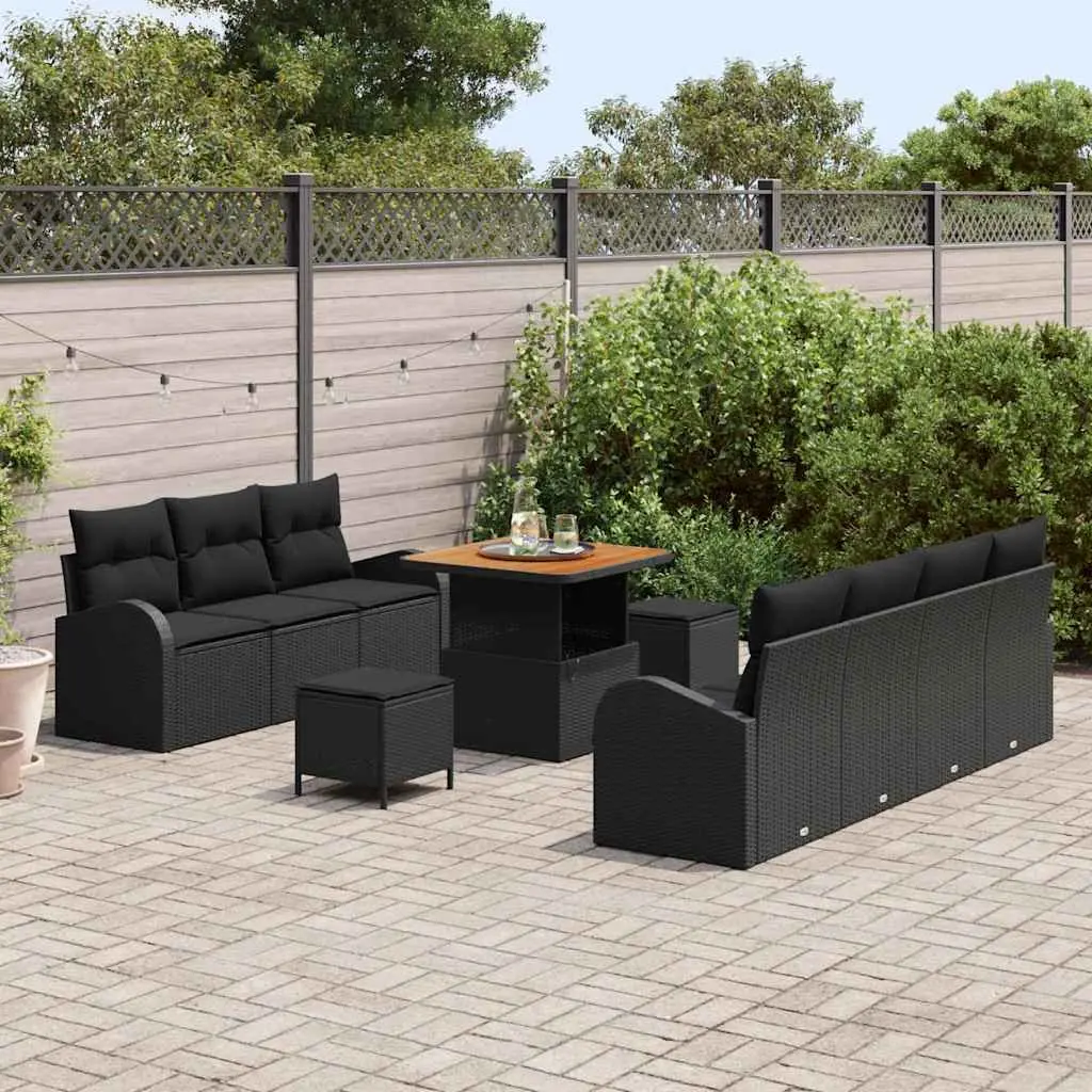 Modular Outdoor Sofa Set with Storage in Black