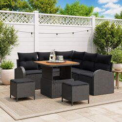 High-Quality 8 Piece Modular Garden Sofa Set with Storage